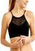 Ladies Fishnet Cut High Neck Black Cami Bra