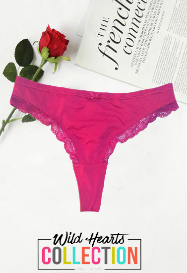 Ladies Sweet As Can V Burgundy Thong