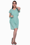 Light Green Half Sleeves One Piece Beach Dress