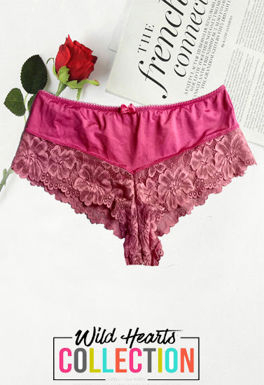 Lovely Cut Ties Pink Lace Hipster Panty