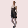 Plus Size Transparent Black Chemise for Women