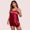 Plus Size Women&#39;s Silk Cami and Shorts Set