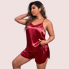 Plus Size Women&#39;s Silk Cami and Shorts Set