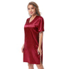 Silk satin sexy Maroon short sleepwear