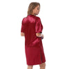 Silk satin sexy Maroon short sleepwear