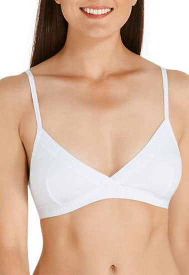 Smart White Thin Straps Sports Bra