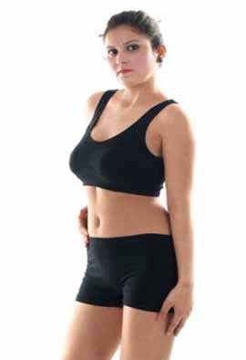 "Black" Seamless Sports Bra And Boyshort Set