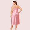 Solid Satin Slip Dress for 4XL 5XL Women