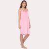 Stylish Knee-Length Pink Satin Nighty