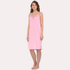 Stylish Knee-Length Pink Satin Nighty